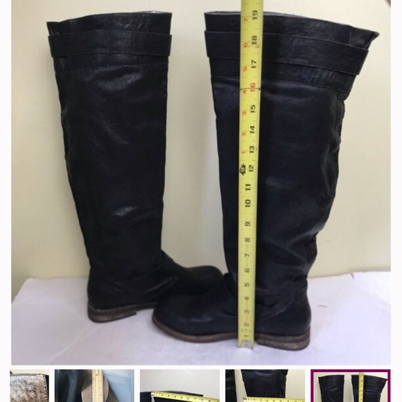 Zigi Girl Meredith Leather Tall Knee High Boots Textured Rubber Soles Buckles 7 - Picture 1 of 10